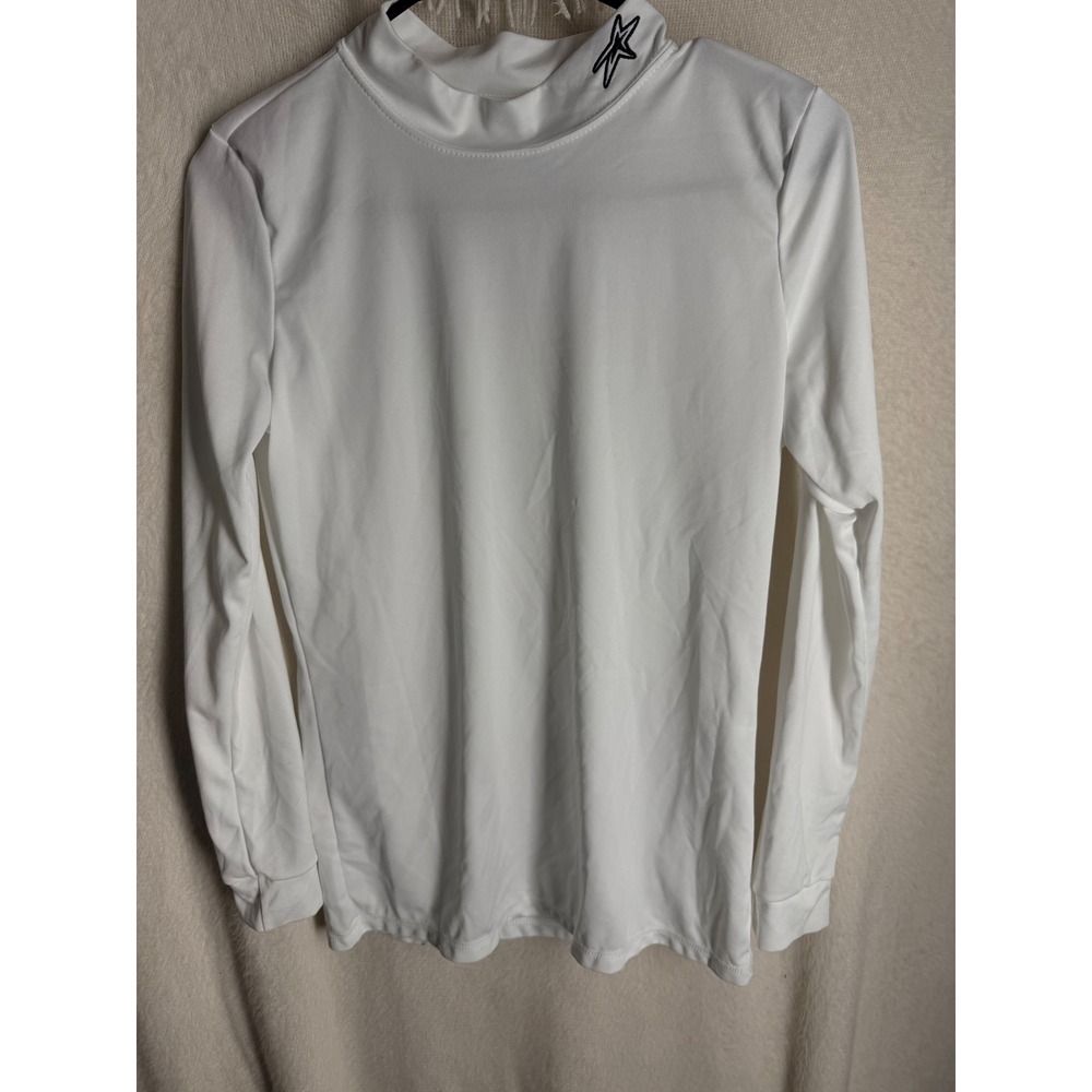 Augusta Sportswear Mens White Long Sleeve Mock Neck Compression Shirt Small